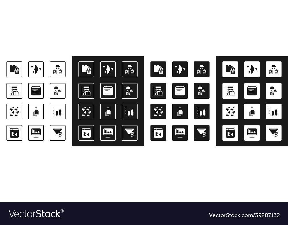 Set cloud technology data transfer software vector image Set cloud technology data transfer software