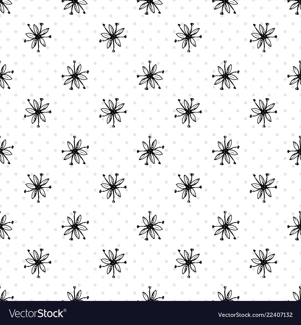 Simple seamless pattern with realistic botanical Vector Image Simple seamless pattern with realistic botanical