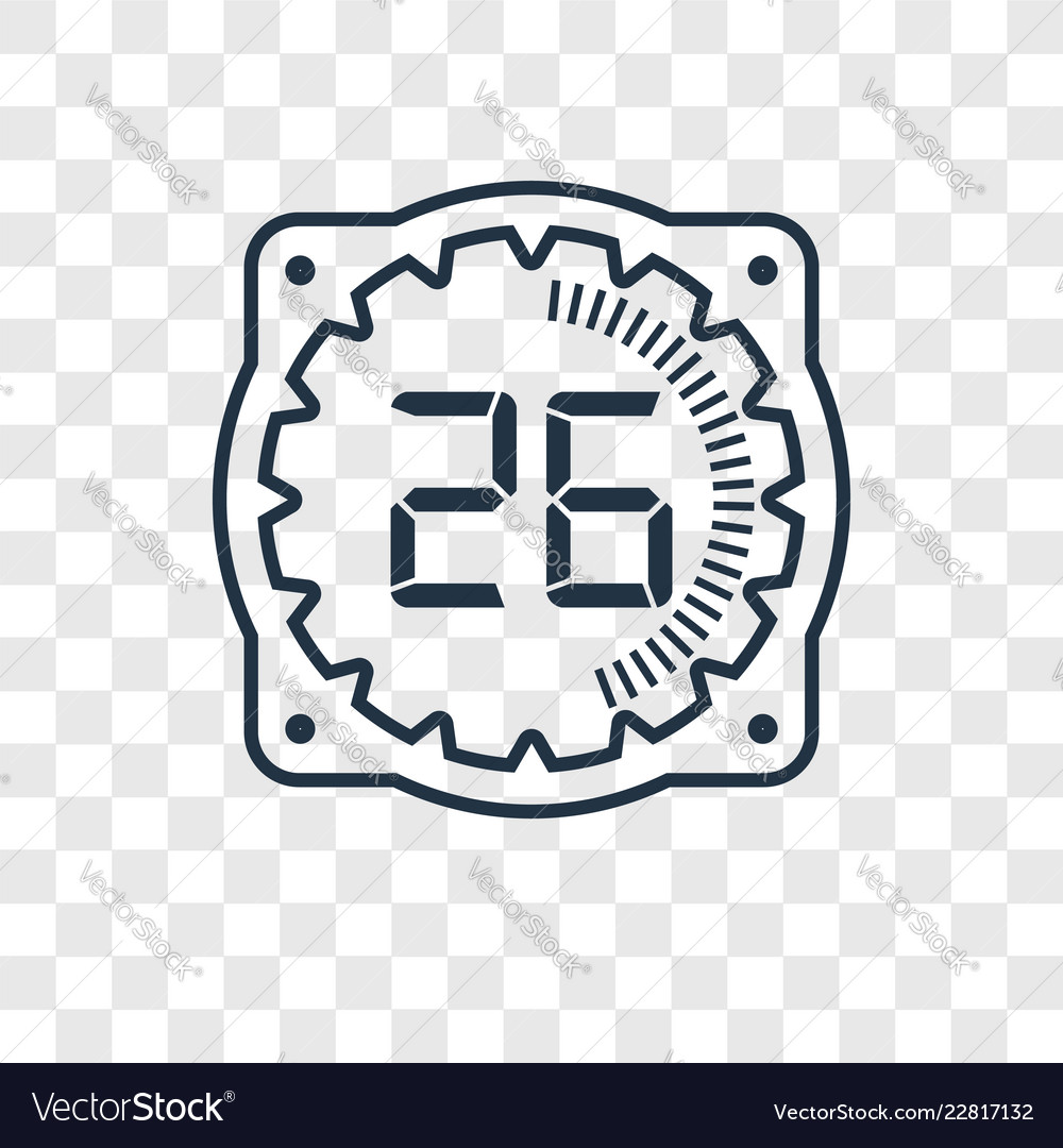 Time concept linear icon isolated on transparent vector image Time concept linear icon isolated on transparent