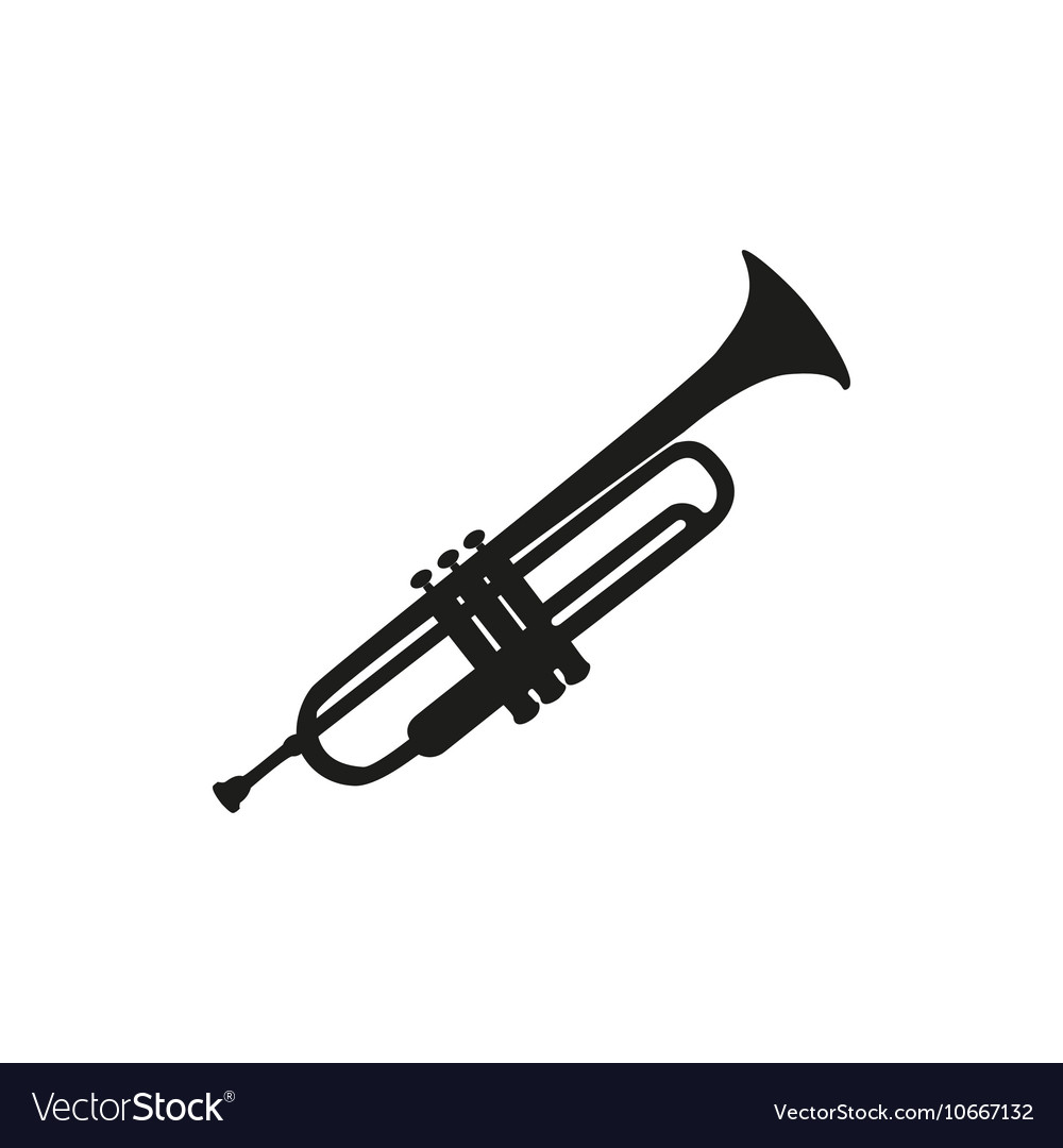 Trumpet on white background