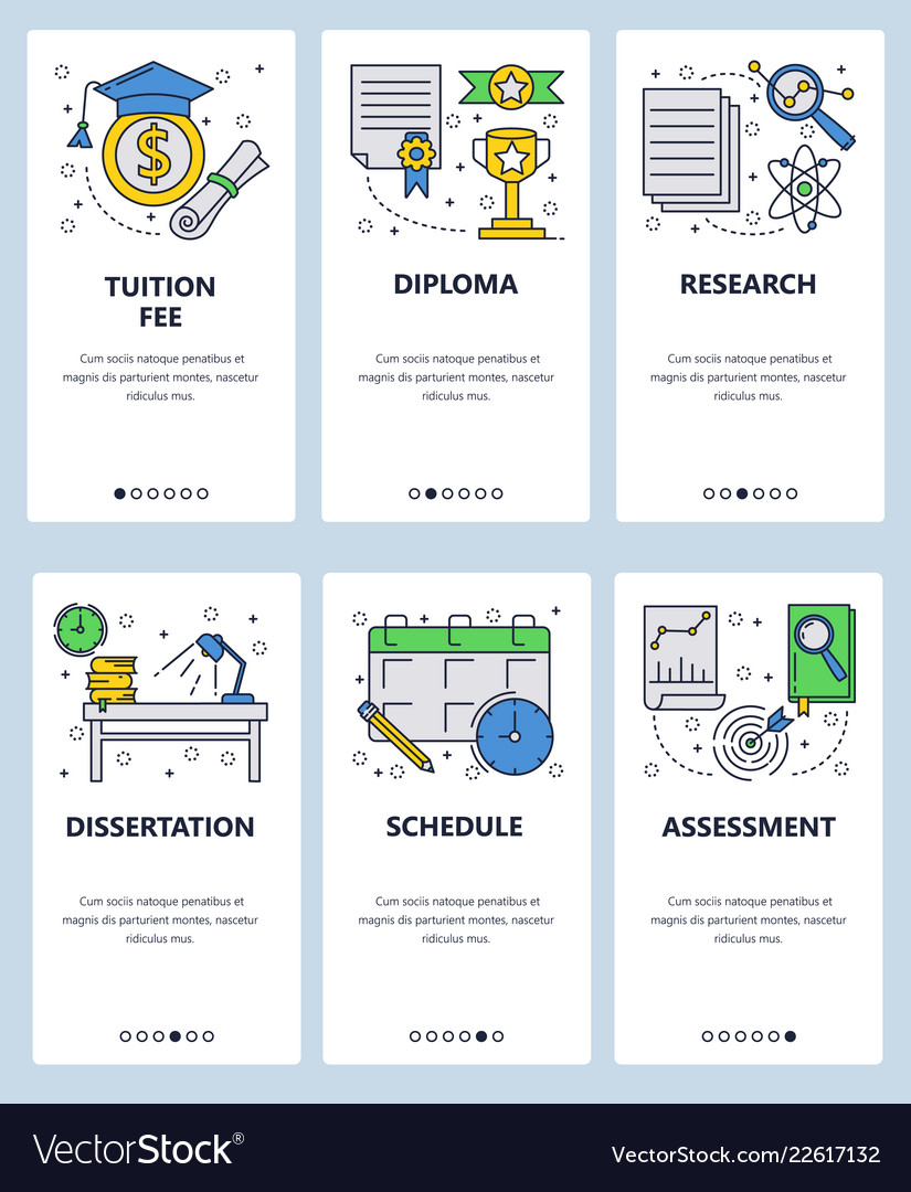 Web site linear art onboarding screens