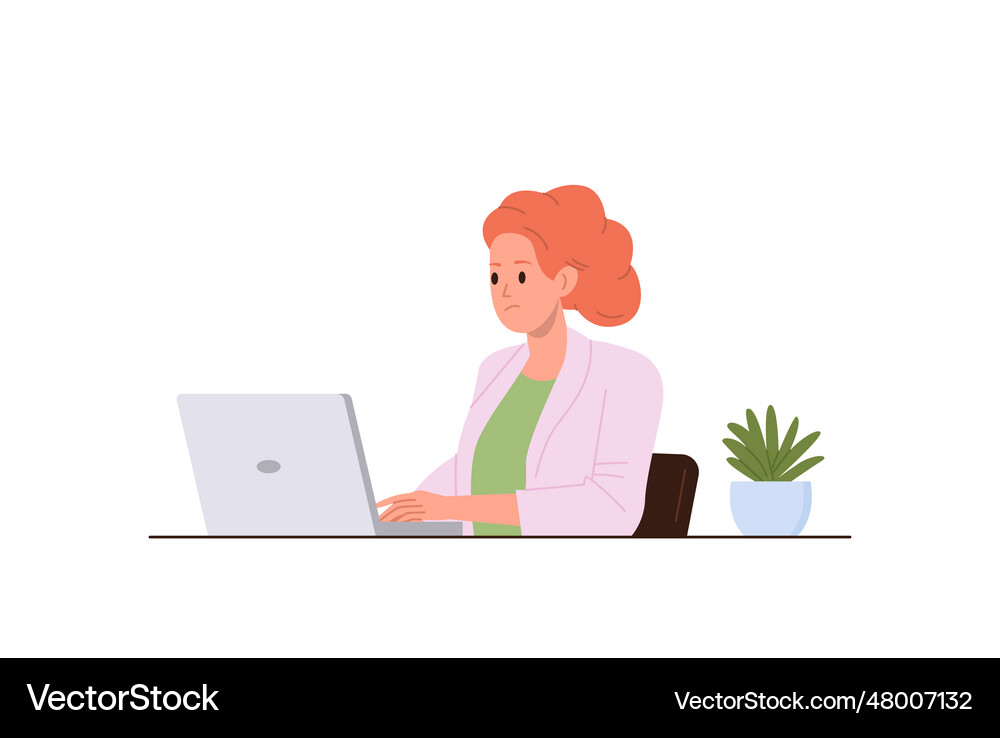 Young woman executive manager character working Vector Image