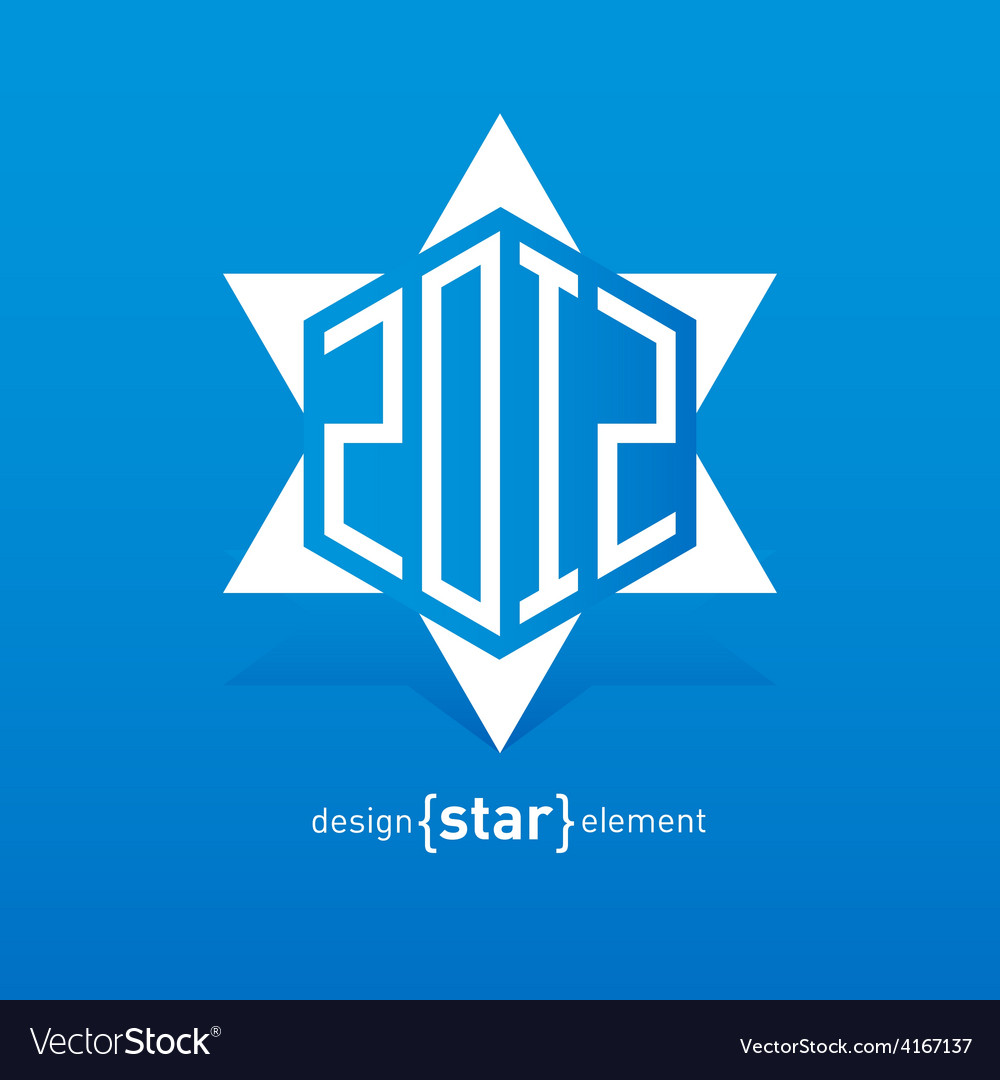 Abstract design element david star with new year