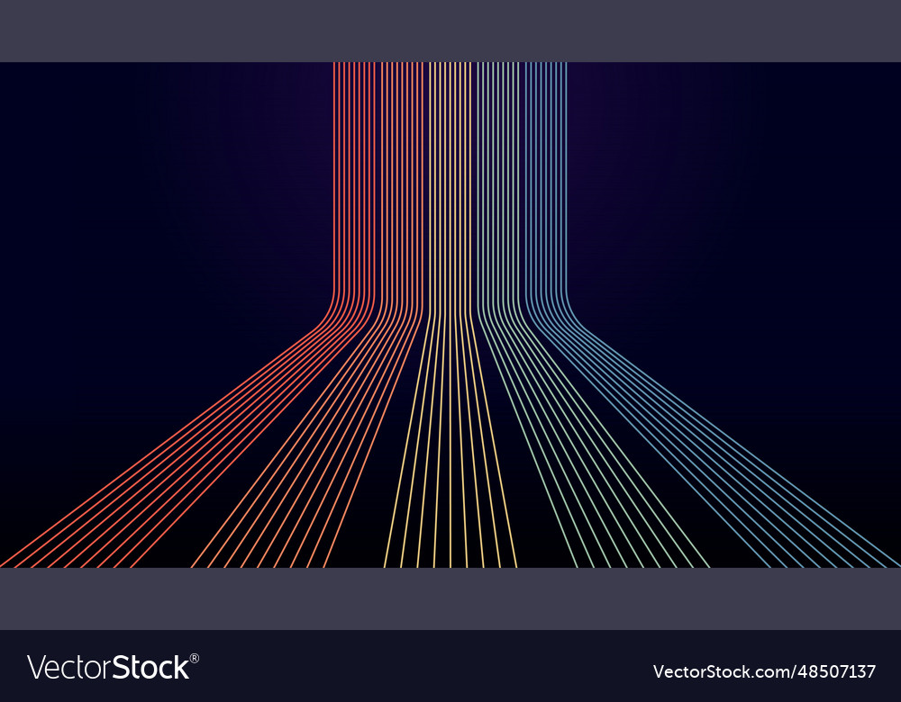 Abstract retro colorful lines on dark background