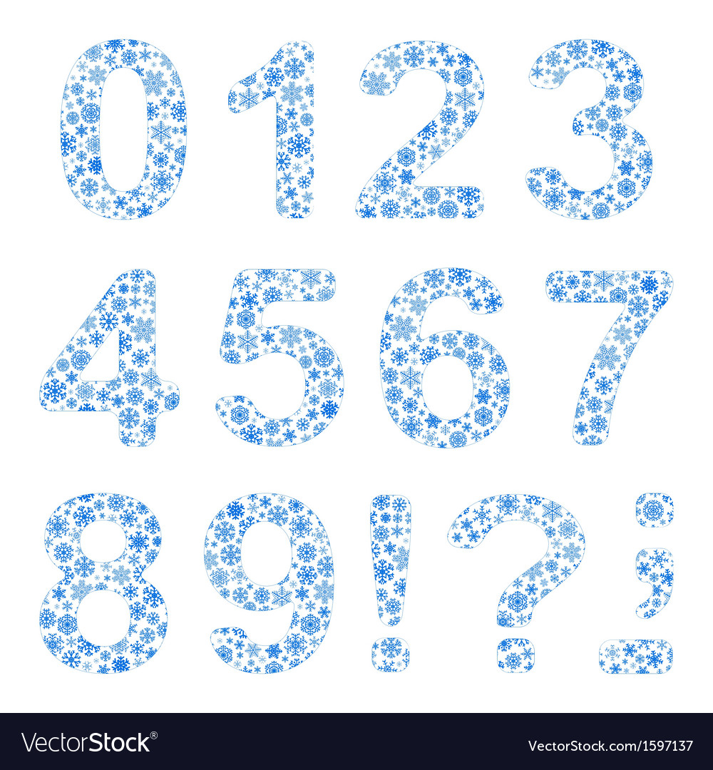 Alphabet from snowflakes Royalty Free Vector Image