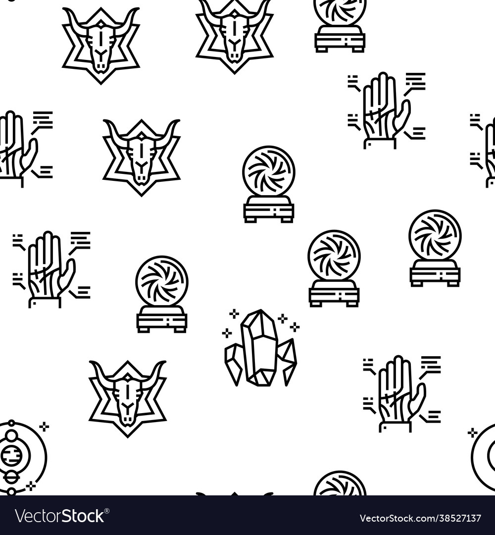 Astrological objects seamless pattern