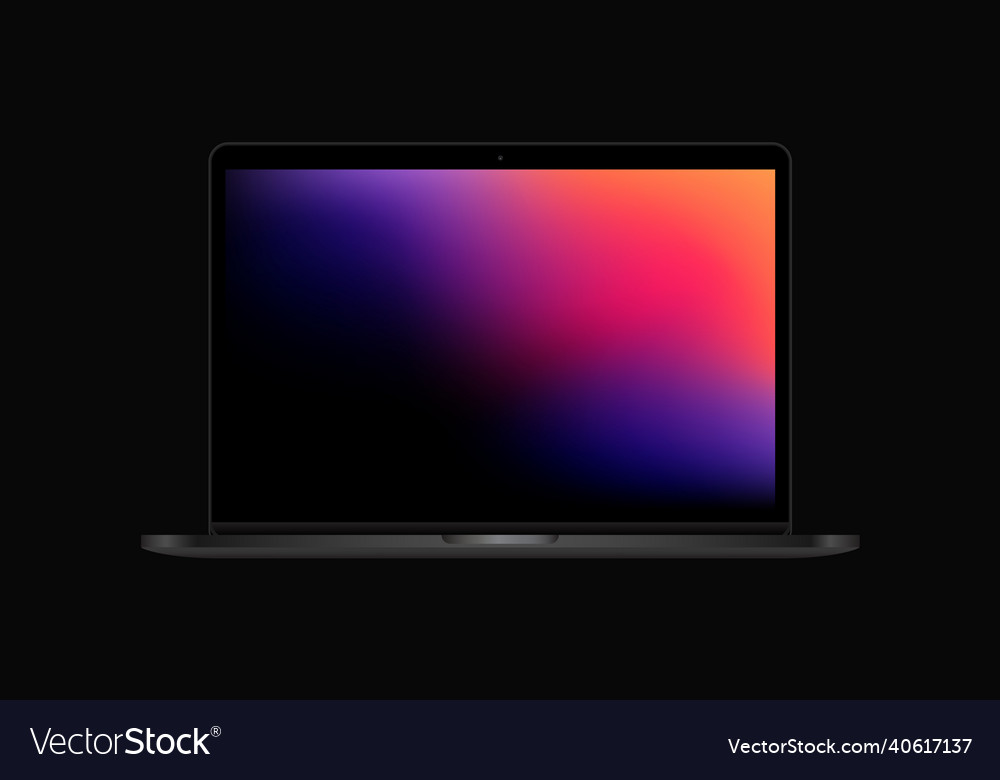 Black notebook with gradient screen mockup