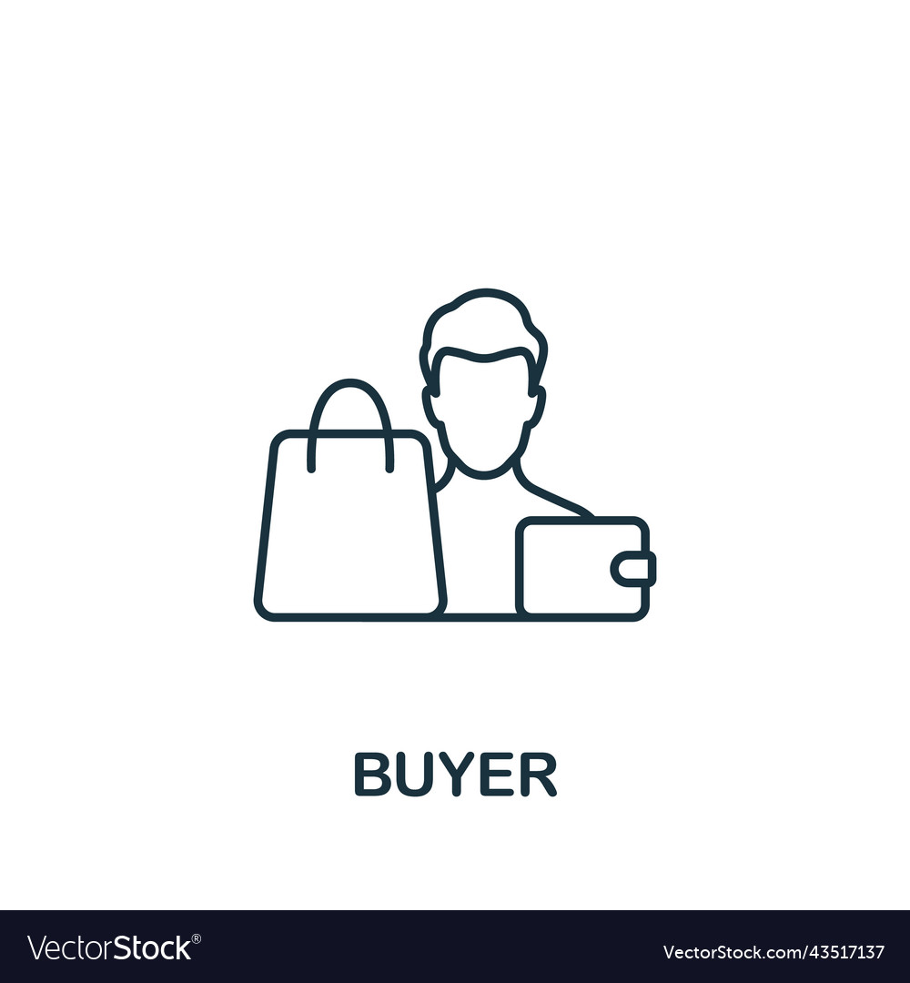 Buyer icon monochrome simple business management