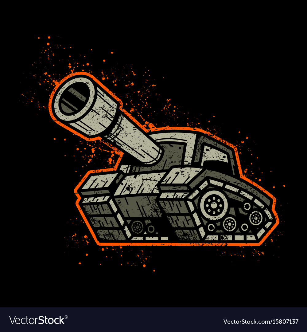 Cartoon army tank machine with big cannon ready Vector Image Cartoon army tank machine with big cannon ready Vector Image
