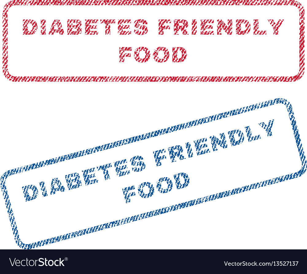 Diabetes friendly food textile stamps Royalty Free Vector