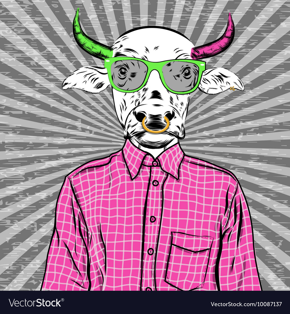 Angezogener Bull Cartoon