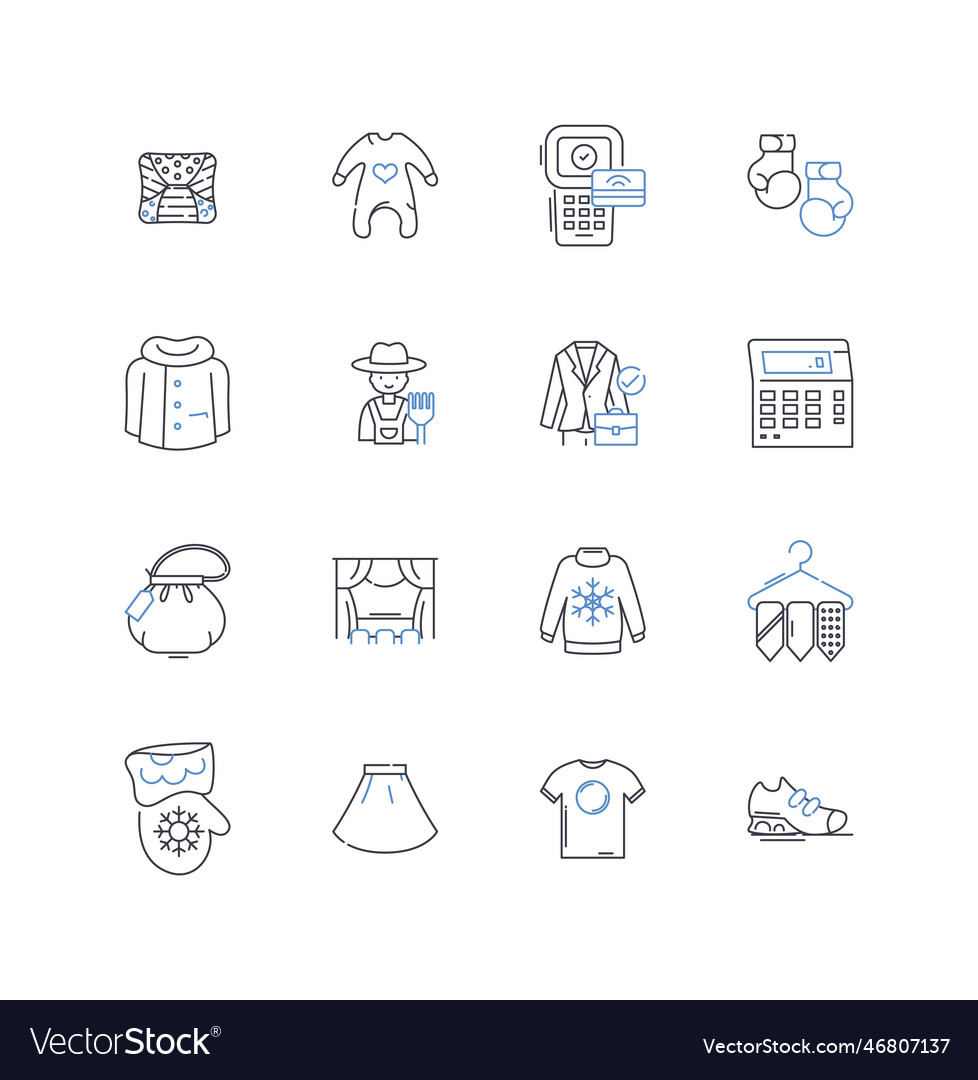 Fashion outlet line icons collection chic Vector Image