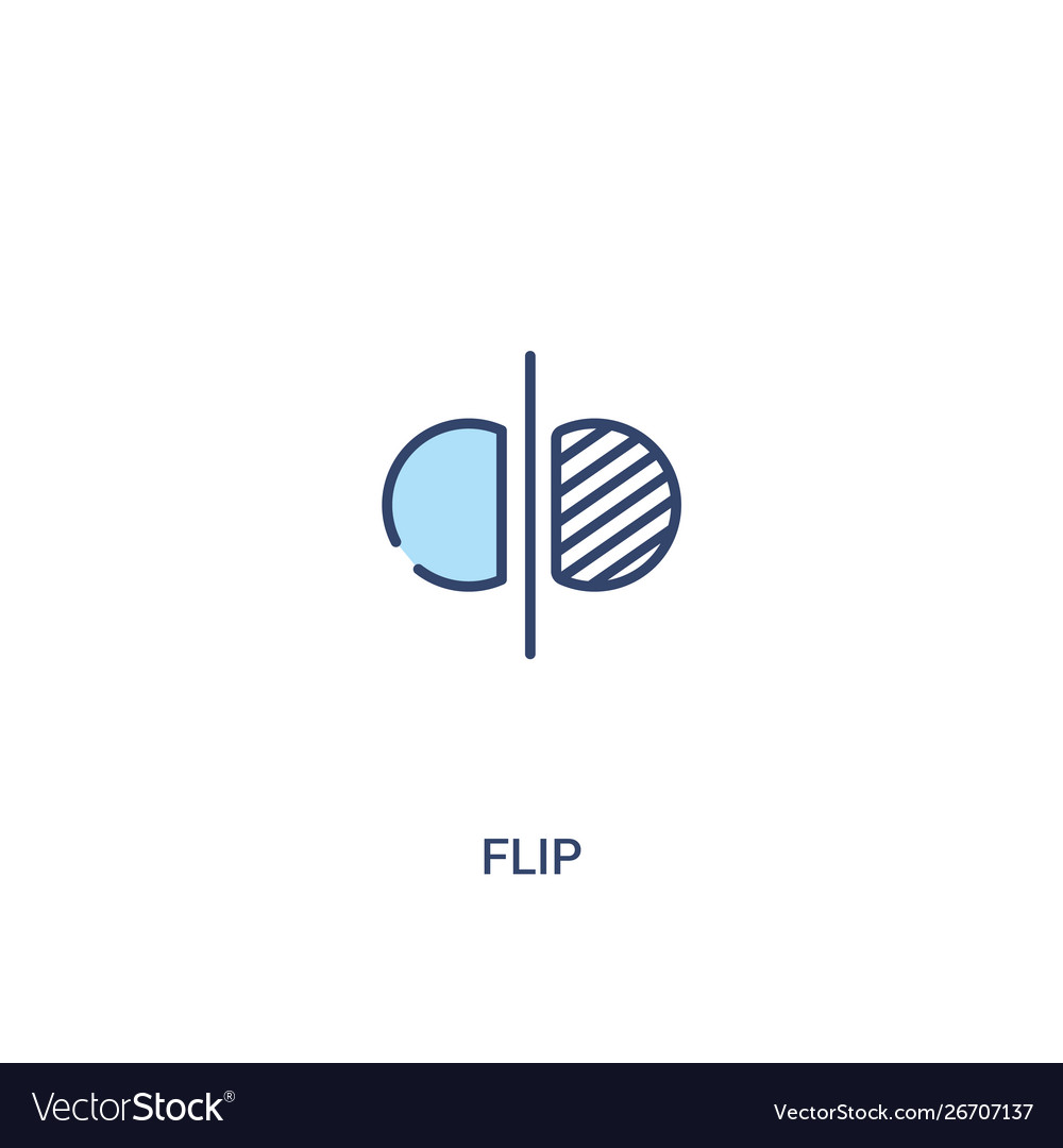 Flip concept 2 colored icon simple line element vector image Flip concept 2 colored icon simple line element