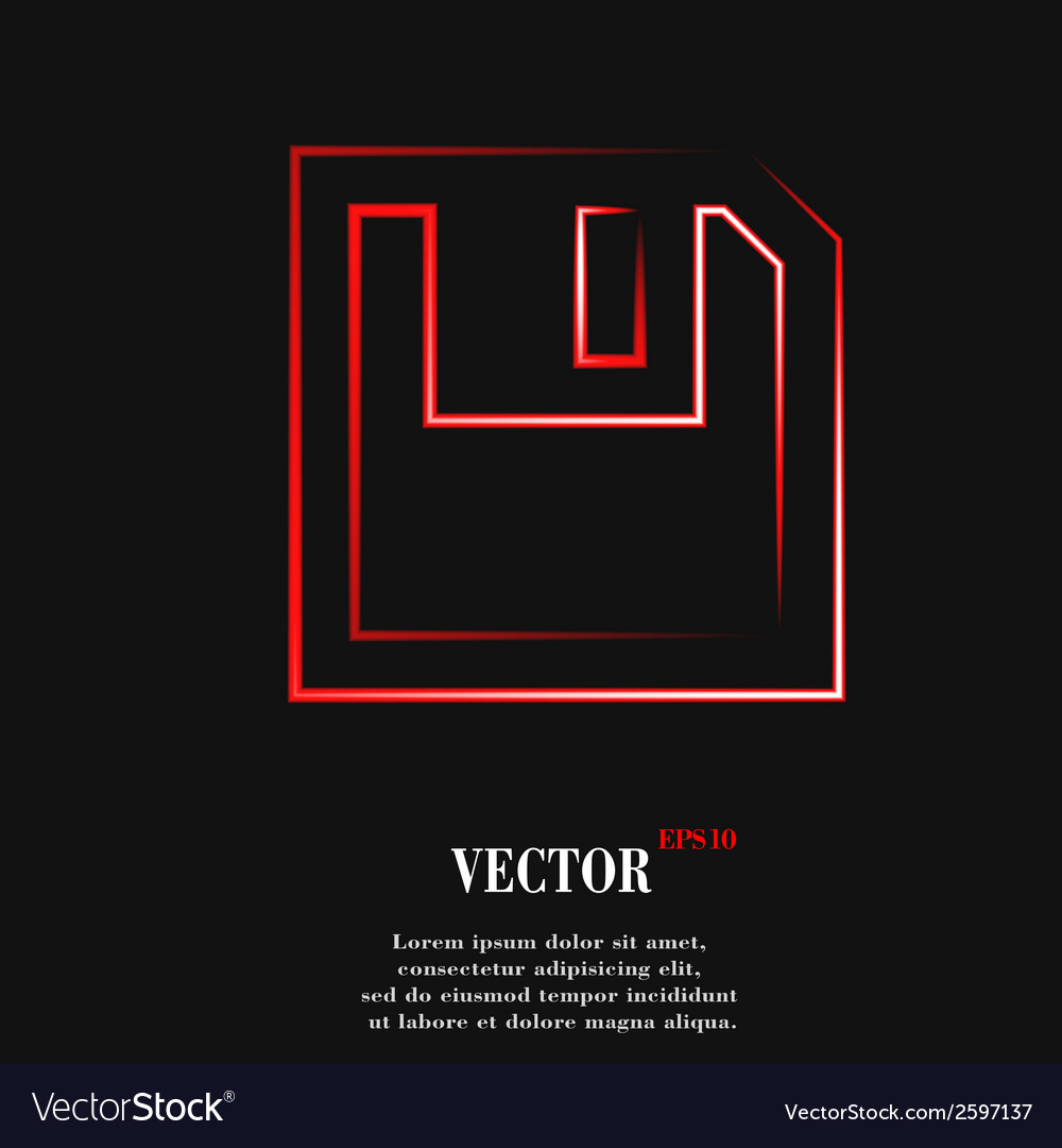 Floppy disk flat modern web button and space