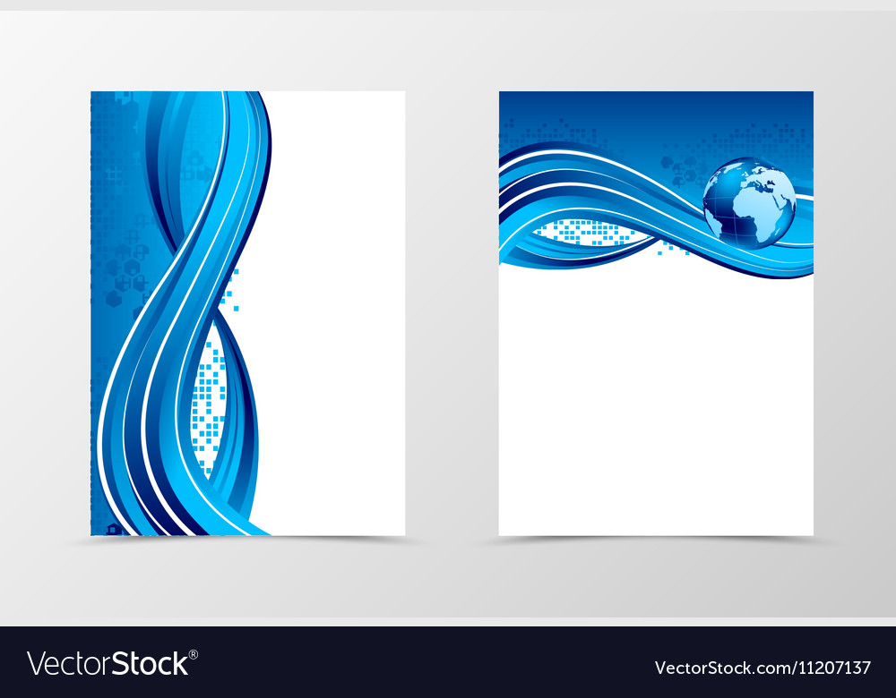 Front and back dynamic wave flyer template design