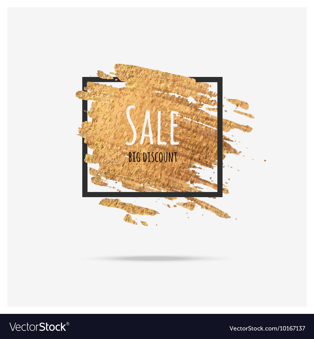 Gold sale background in frame Royalty Free Vector Image