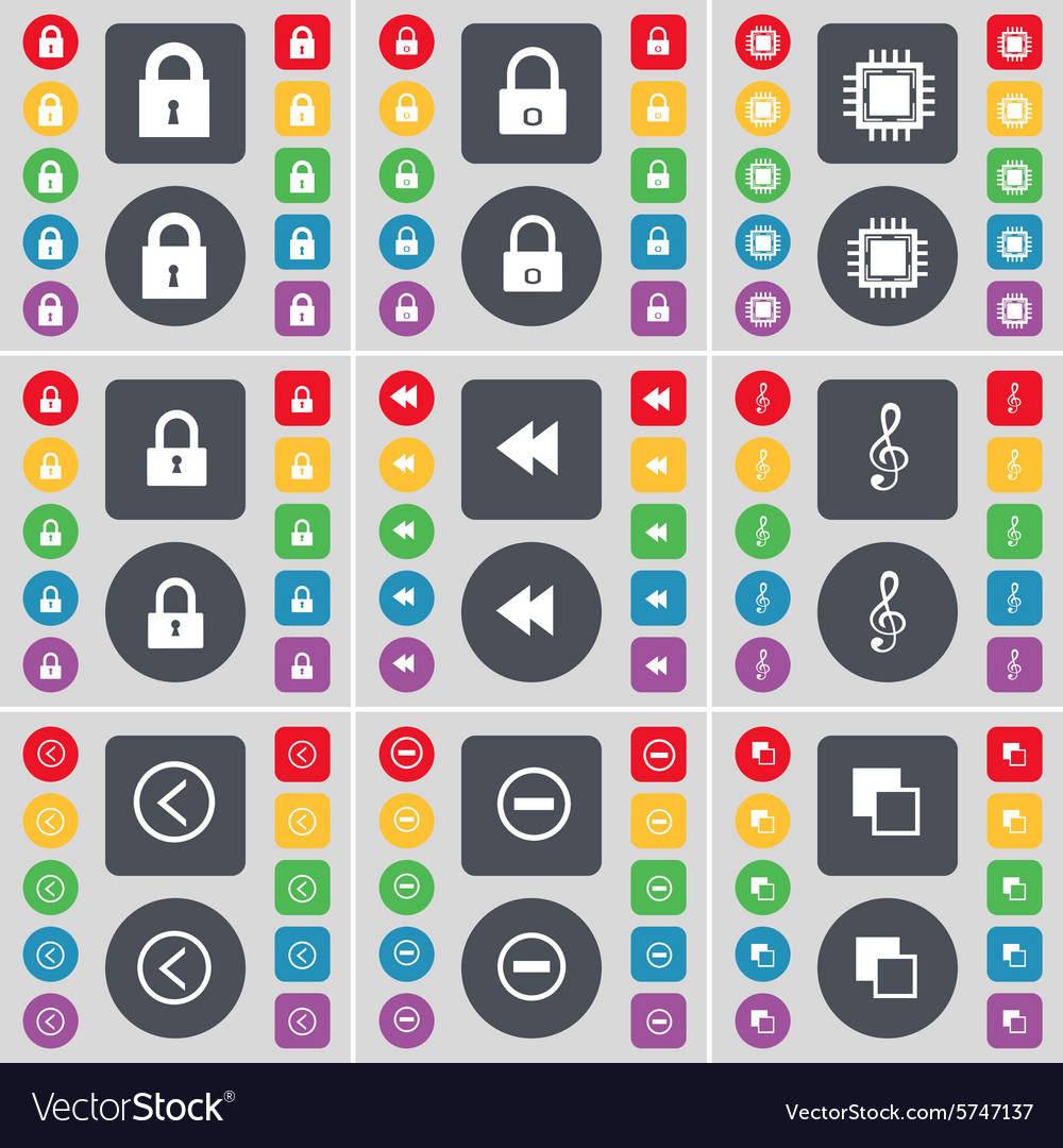 Lock processor rewind clef arrow left minus copy