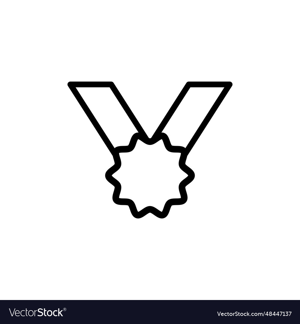 Medal icon line design template isolated