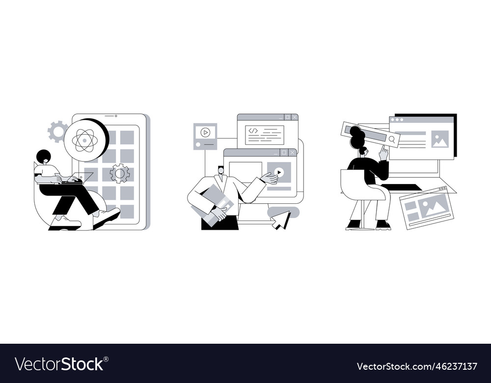 Mobile app development process abstract concept vector image Mobile app development process abstract concept
