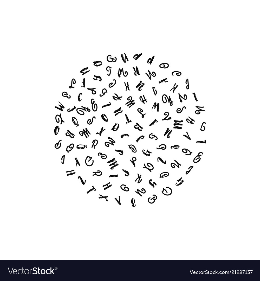 Pattern circle with letters of the alphabet