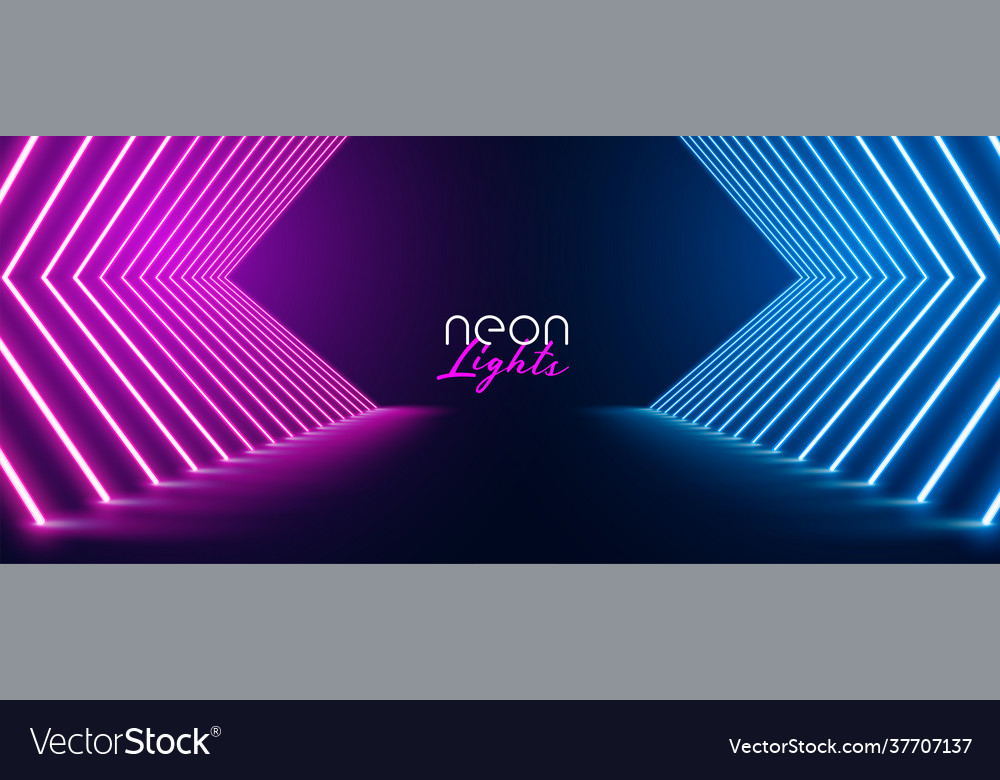 Pink and blue neon stage path floor banner