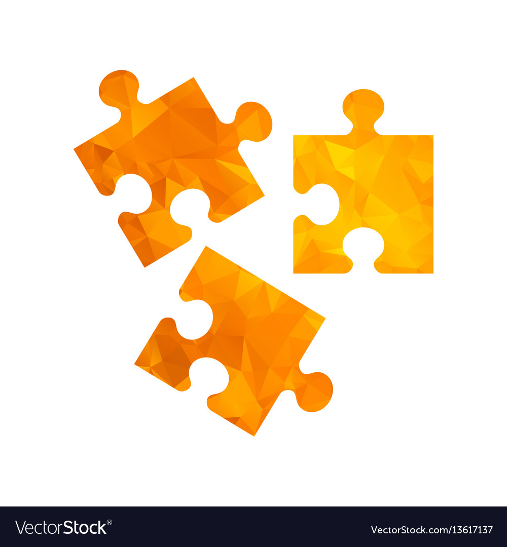 Polygon golden icon puzzle