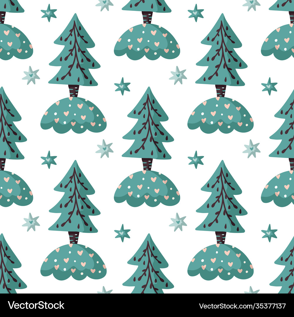 Seamless pattern with christmas tree Royalty Free Vector
