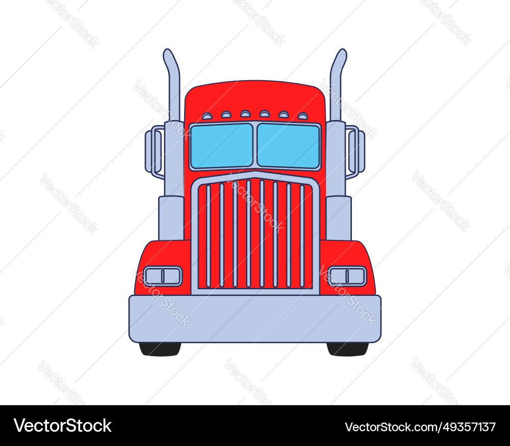 Semi truck lorry freight transportation Royalty Free Vector