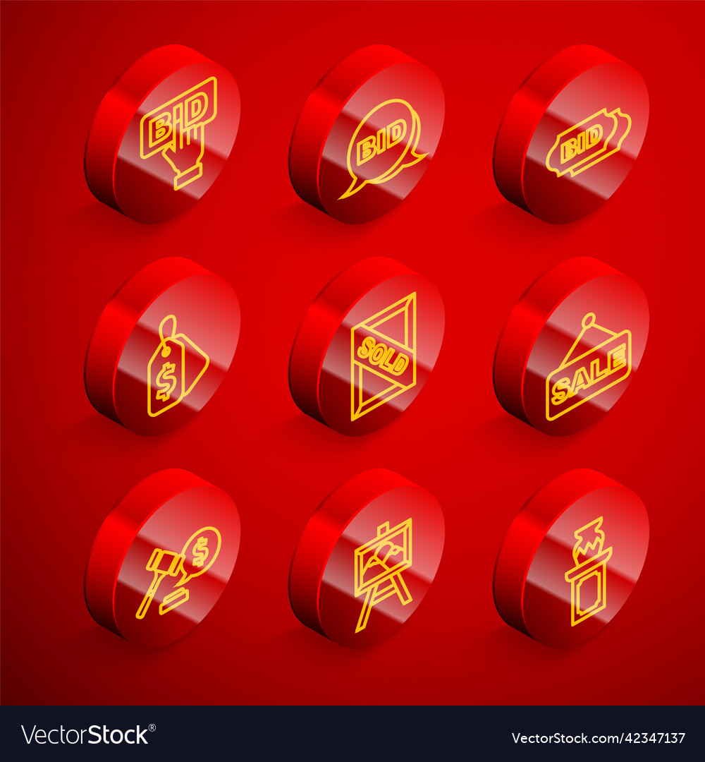 Set Line Bid Price Tag With Sale Auction Vector Image set-line-bid-price-tag-with-sale-auction-vector-image