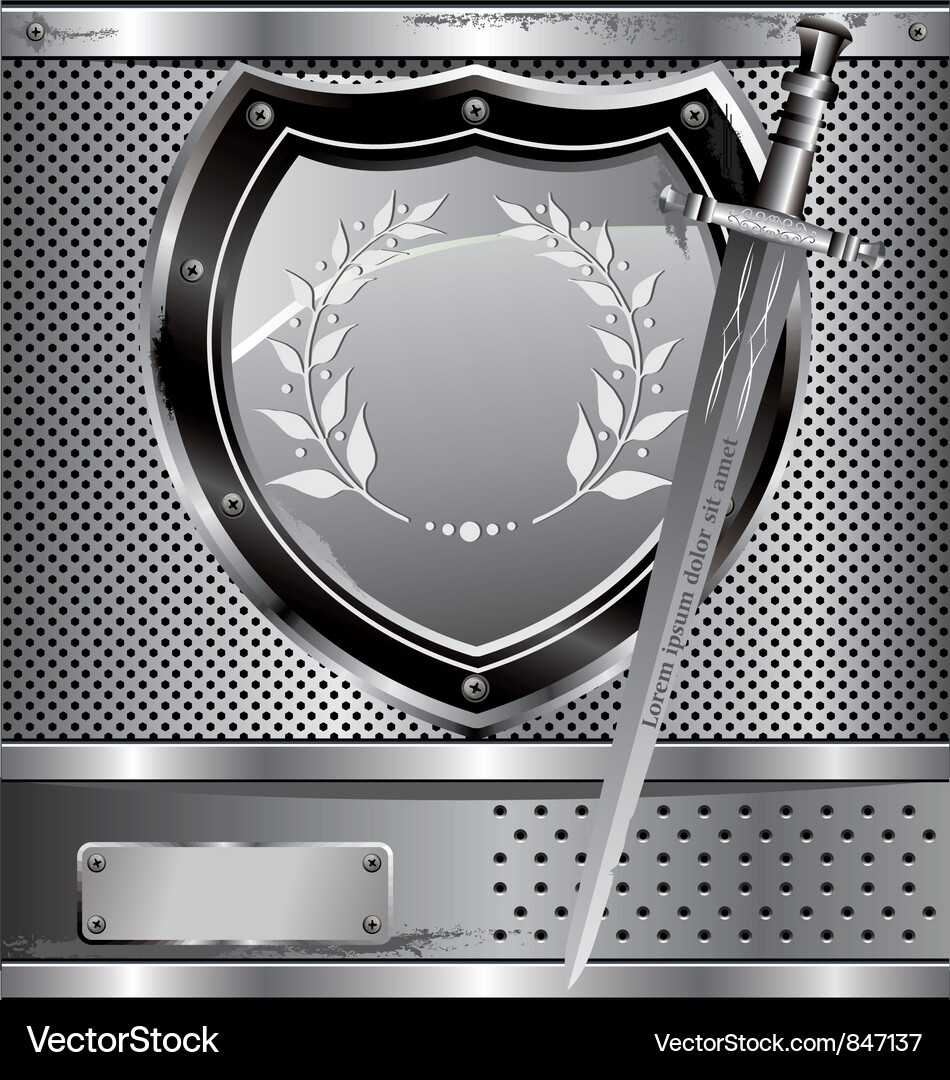 Shield and sword Royalty Free Vector Image - VectorStock