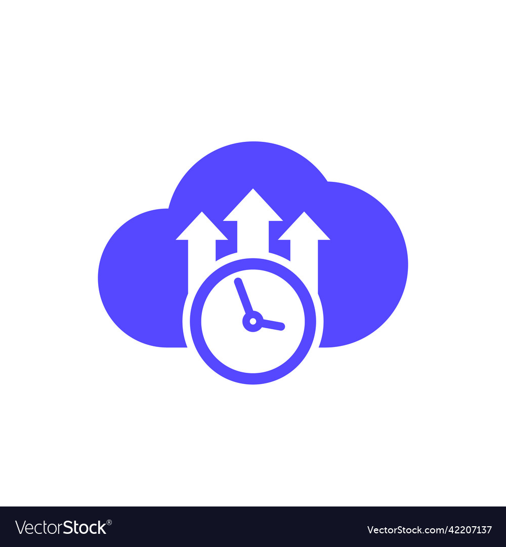 Uploading time icon with a cloud