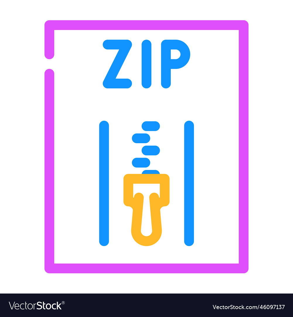 Zip file format document color icon