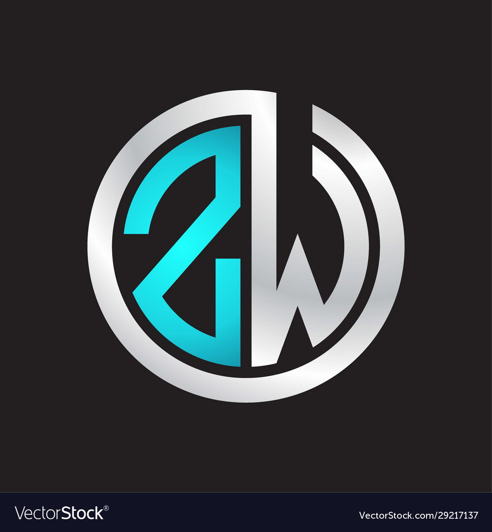 Zw initial logo linked circle monogram Vector Image Zw initial logo linked circle monogram