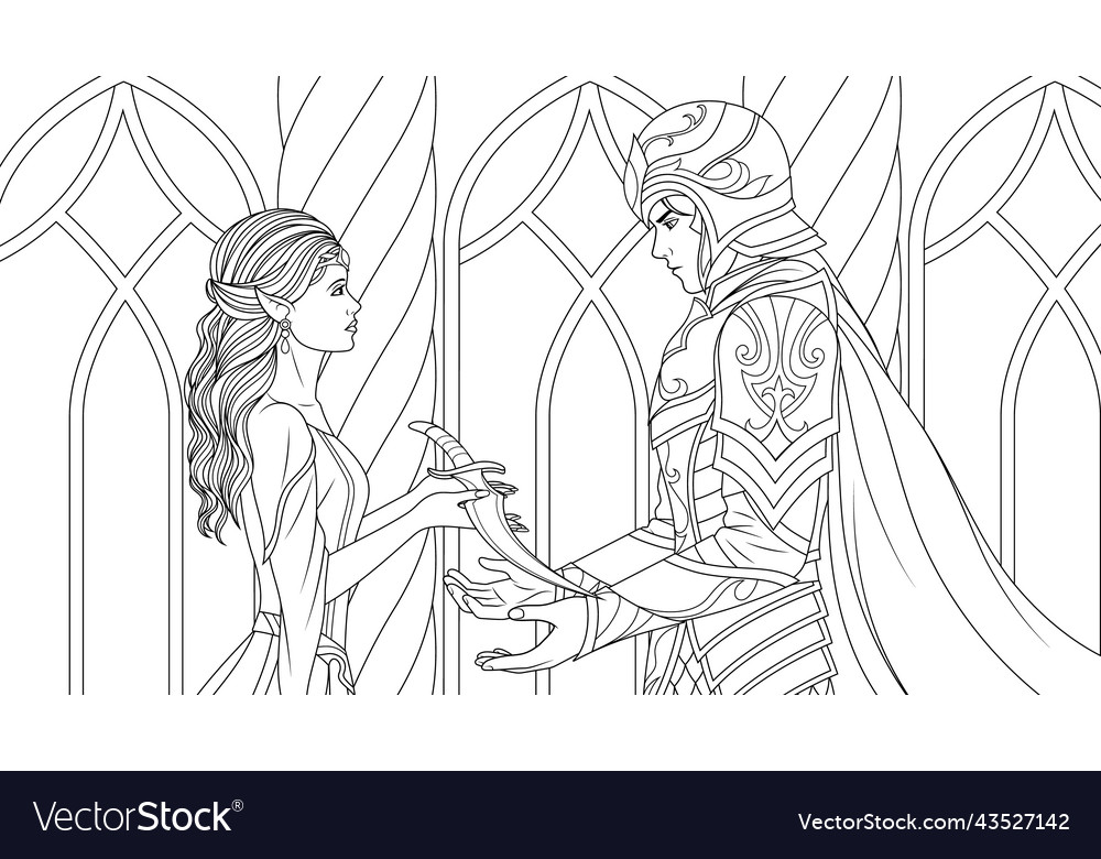 A beautiful princess gives Royalty Free Vector Image