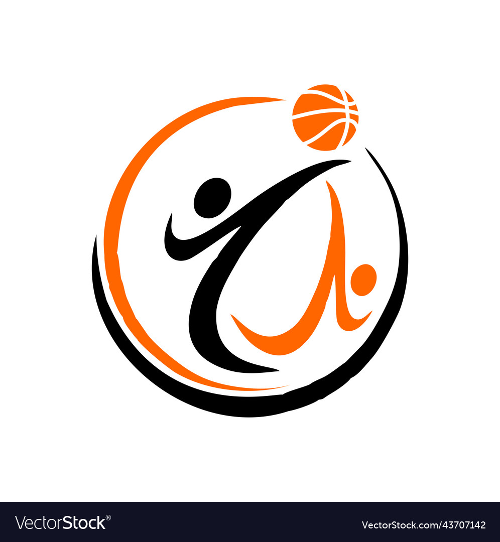 Basketball Stickman Figur Logo Zeichen