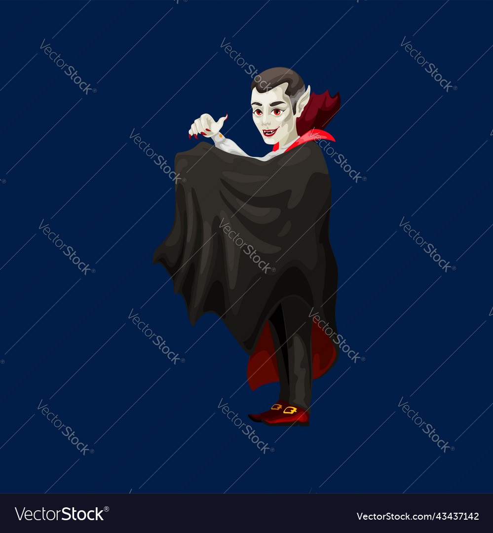 Cartoon Vampire Spooky Halloween Dracula Character