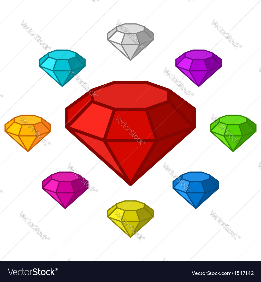 Colorful Gemstone Diamond Icons
