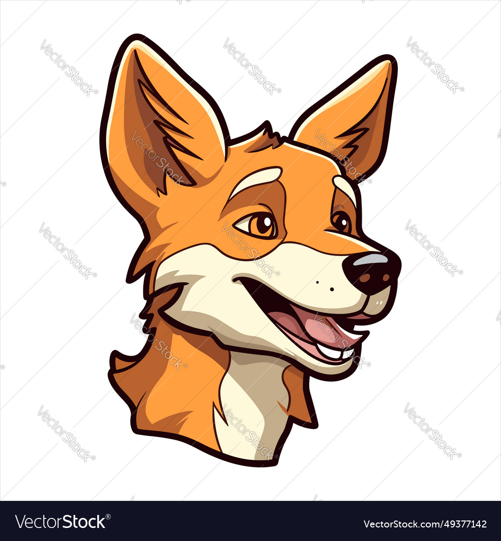 Dingo dog breed cute cartoon kawaii character Vector Image