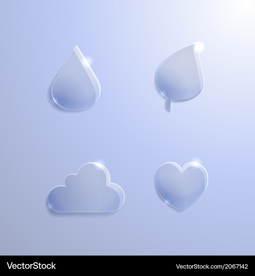 Glass icons for design Royalty Free Vector Image