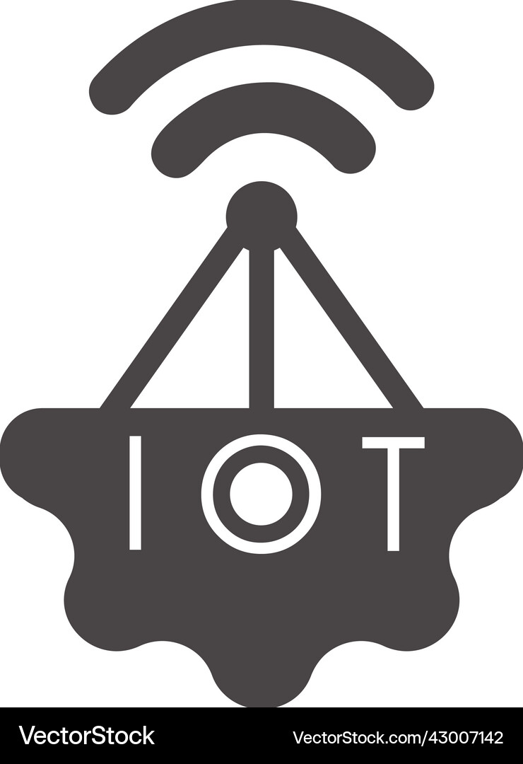 Internet things logo iot concept flat Royalty Free Vector