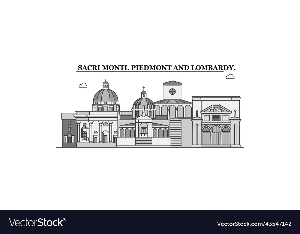 Italy piedmont and lombardy sacri monti city Vector Image