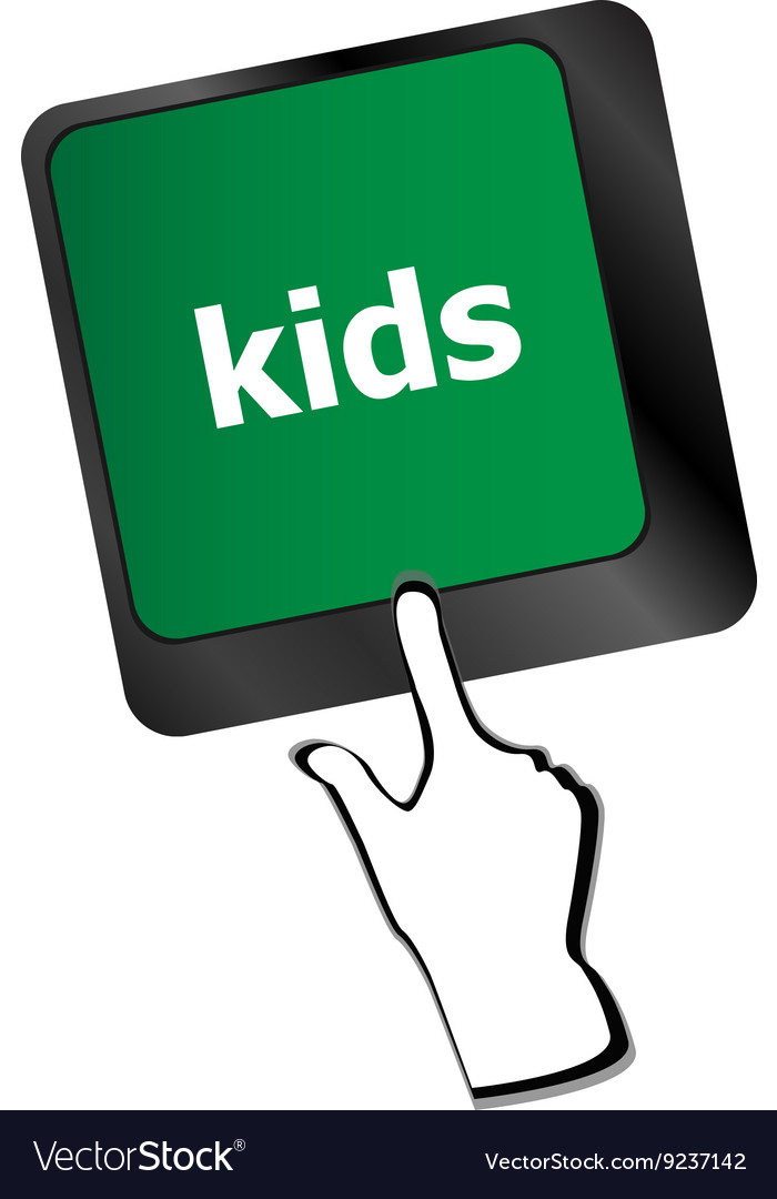 Kids key button in a computer keyboard