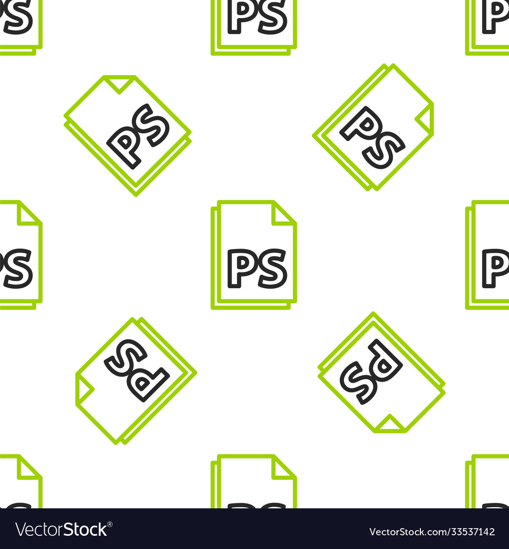 Line ps file document icon isolated seamless Vector Image Line ps file document icon isolated seamless