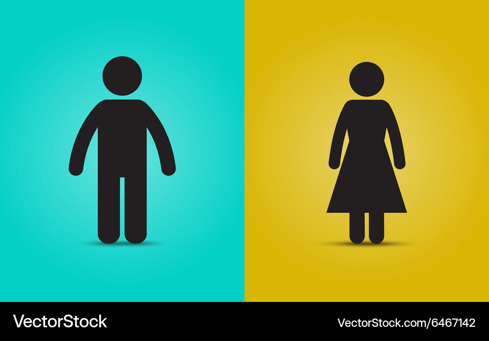 Man and woman simple icon Royalty Free Vector Image