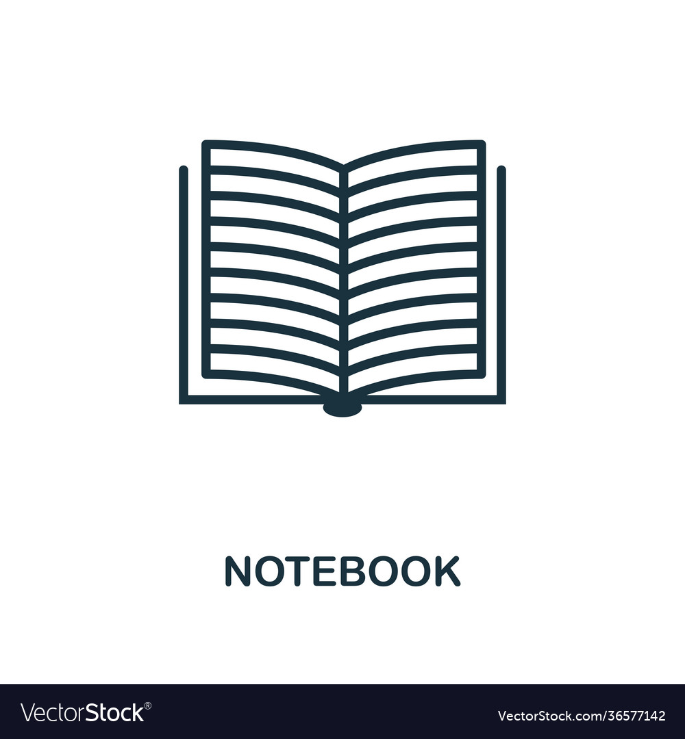 Notebook icon monochrome style design from