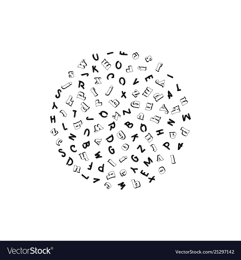 Pattern circle with letters of the alphabet