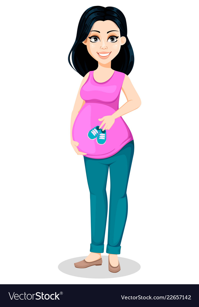 Pregnant woman beautiful lady Royalty Free Vector Image