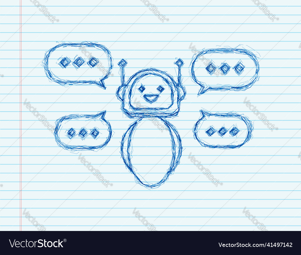 Robot sketch icon bot sign design chatbot symbol