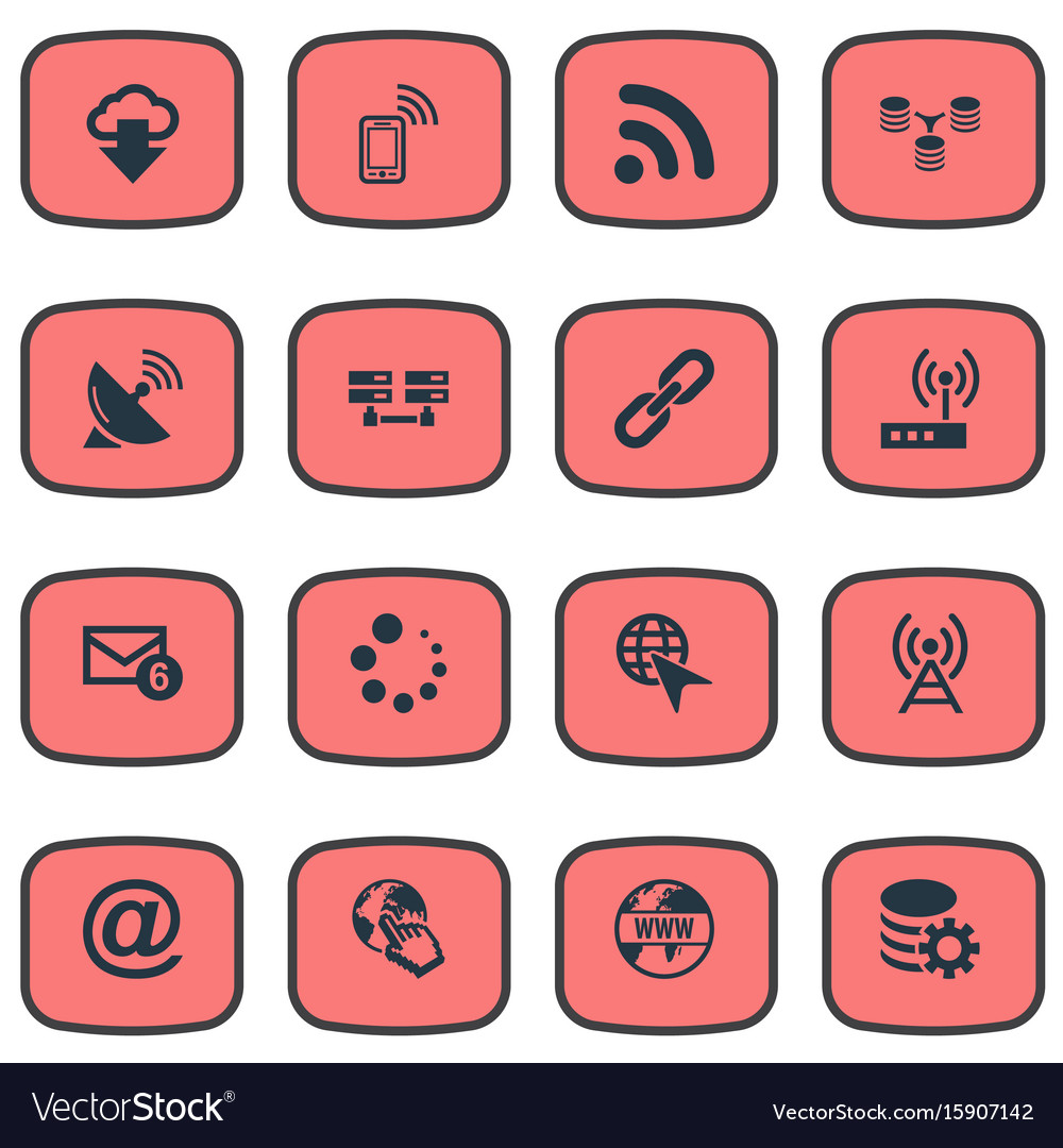 Set of simple network icons