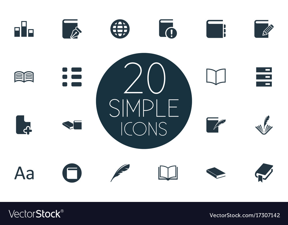 Set of simple reading icons